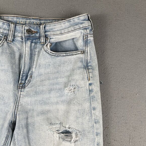 American Eagle Jeans Women’s 4 Mom Jean Stretch Light Wash High Rise - Picture 4 of 16